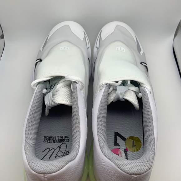 Nike Force Zoom Trout 8 Pro Metal Baseball Cleats Gray/White/Green Size 14 - Picture 8 of 15